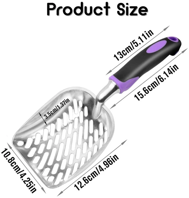 Alt view image 6 of 6 - Metal Cat Litter Scoop with Long Handle