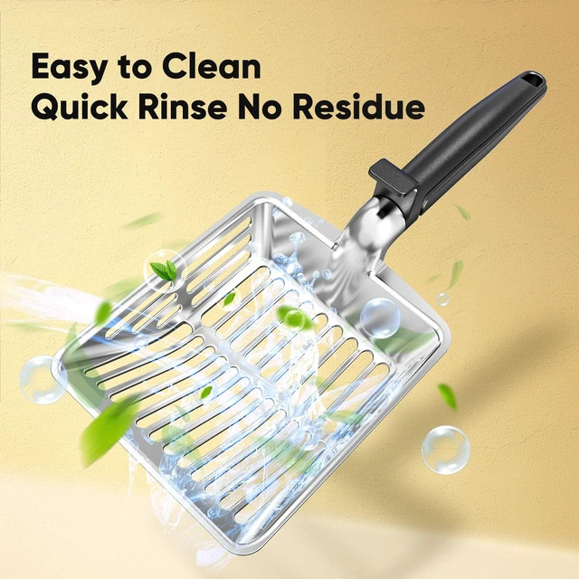 Alt view image 6 of 7 - Large Metal Cat Litter Scoop with Deep Shovel, Dual-Size Holes and Hanging Hook