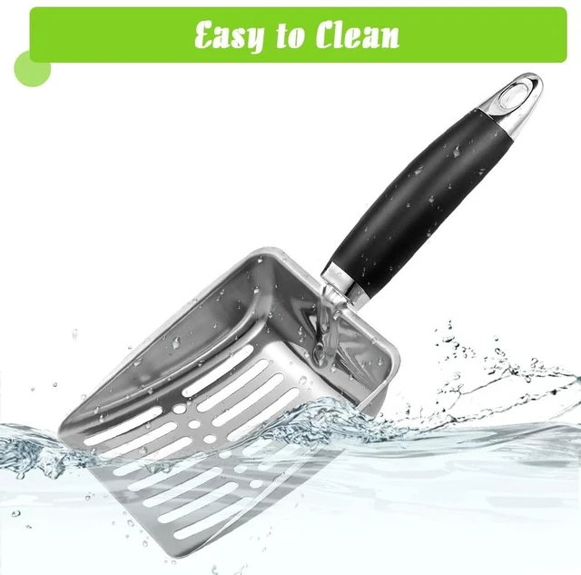 Alt view image 6 of 6 - Stainless Steel Cat Litter Scoop with Sturdy Mesh - Light Black - Easy to Clean
