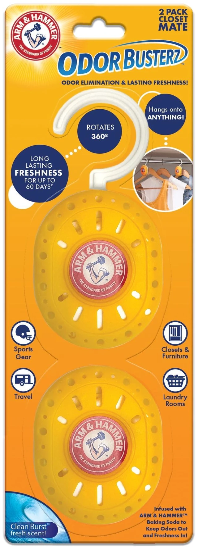 Main image of Arm & Hammer Odor Busterz Closet Odor Eliminator, 2-Pack