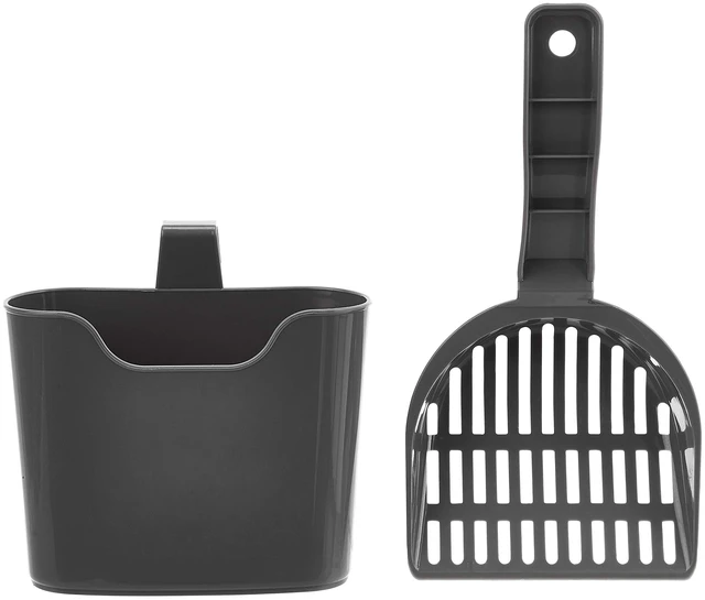 Main image of Amazon Basics Durable Cat Litter Scoop with Holder, Hangs on Litter Box, Efficient Scooper