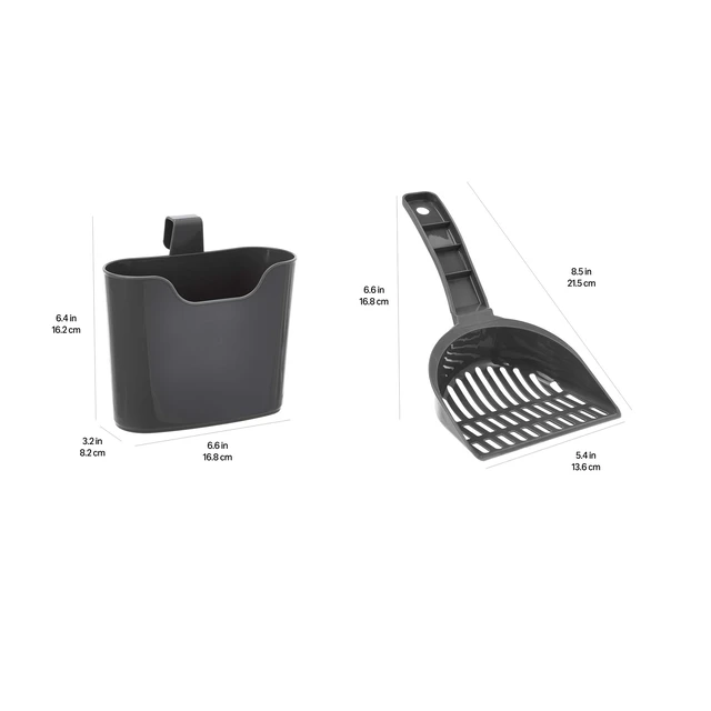 Alt view image 5 of 6 - Amazon Basics Durable Cat Litter Scoop with Holder, Hangs on Litter Box, Efficient Scooper