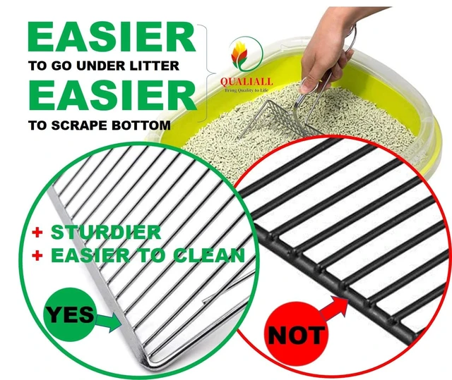 Alt view image 3 of 6 - Qualiall All Metal Jumbo Cat Litter Scoop Sifter with Holder, Solid Metal Urine Scoop