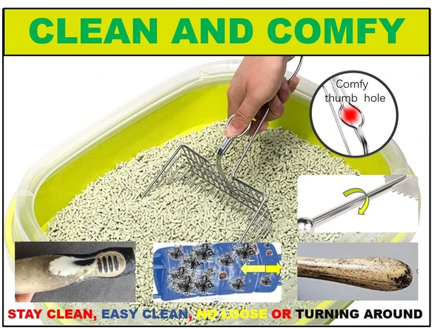 Alt view image 4 of 6 - Qualiall All Metal Jumbo Cat Litter Scoop Sifter with Holder, Solid Metal Urine Scoop