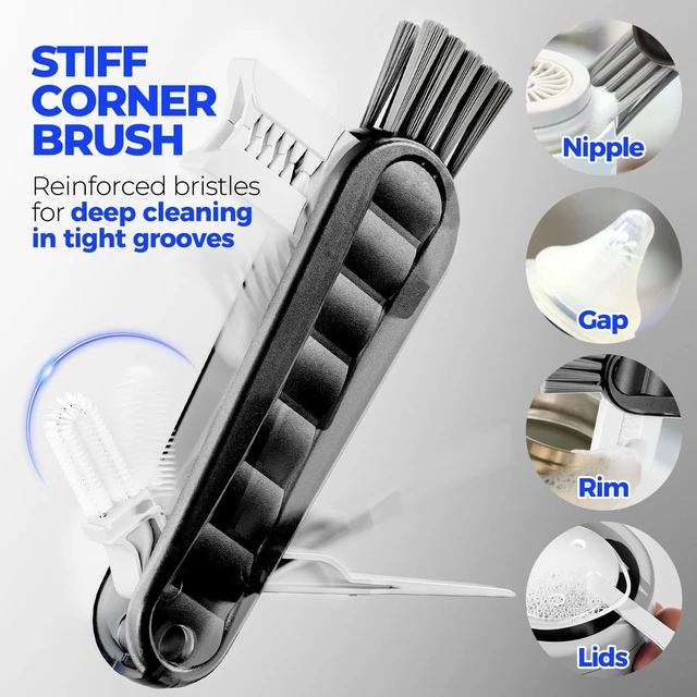 Alt view image 6 of 6 - Holikme 14" Stainless Steel Straw Cleaner Brush, 6 Pack, Black