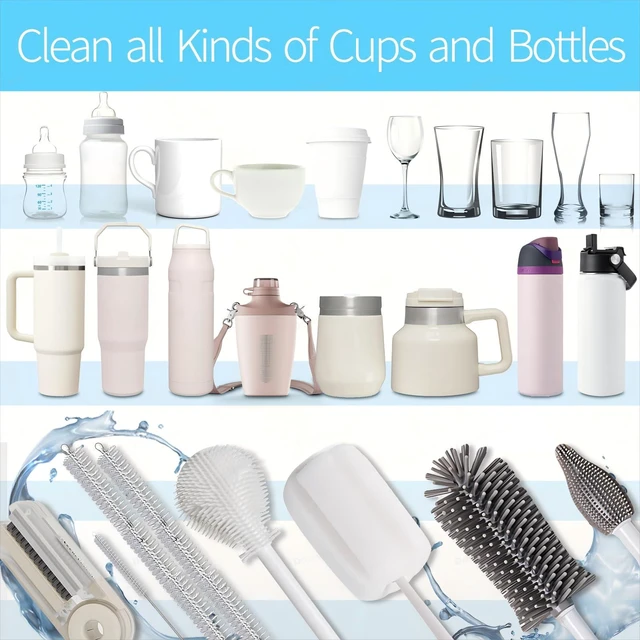 Alt view image 4 of 6 - 8-Pack Bottle Cleaner Brush Set
