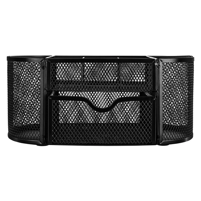 Alt view image 6 of 6 - Amazon Basics Mesh Desk Organizer with Pen Holder, Pullout Drawer and Office Caddy Storage, 9.25" x 4.53" x 3.94", Black