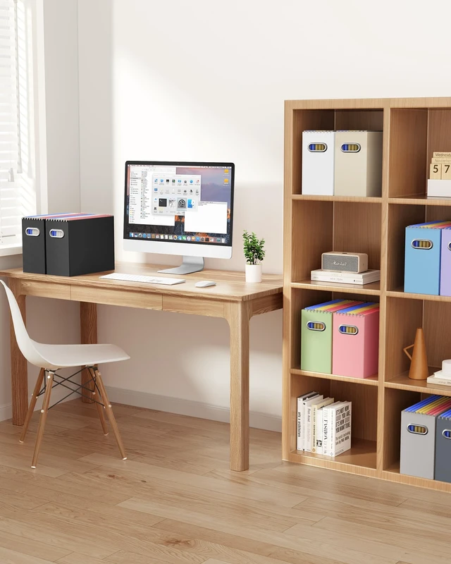 Alt view image 3 of 6 - Oterri Portable Collapsible Cardboard File Box with Handle for Letter-Size