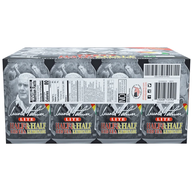 Alt view image 6 of 6 - AriZona Arnold Palmer Lite Half & Half Iced Tea Lemonade - 11.5 fl oz (pack of 12)