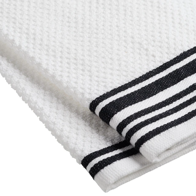 Alt view image 6 of 6 - Mainstays 4-Pack 16in x 26in Woven Kitchen Towel Set, Black