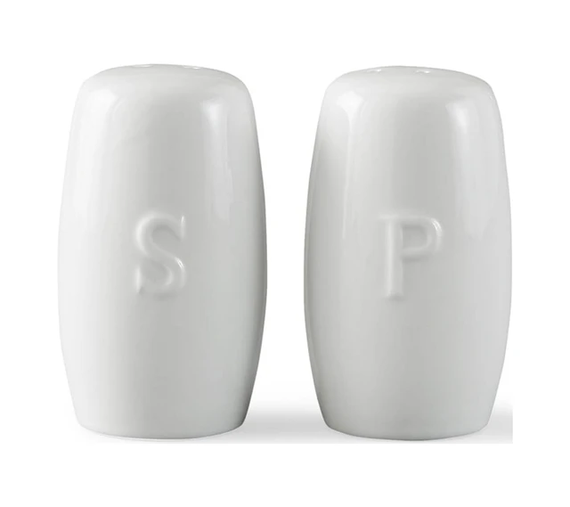 Main image of Better Homes & Gardens White Porcelain Embossed Salt & Pepper Shaker Set