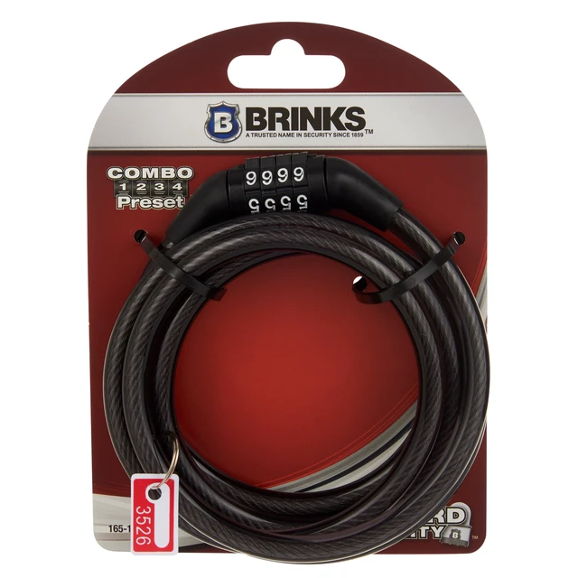 Alt view image 6 of 6 - Brinks 5/16 Inch x 5 Feet Covered Flexible Steel Combination Cable Lock