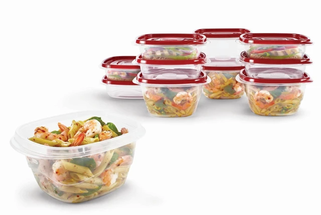 Alt view image 2 of 5 - Rubbermaid TakeAlongs Food Storage Containers, 10-Piece Set, Red