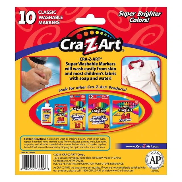 Alt view image 5 of 5 - Cra-Z-Art Classic Multicolor Broad Line Washable Markers, 10 Count