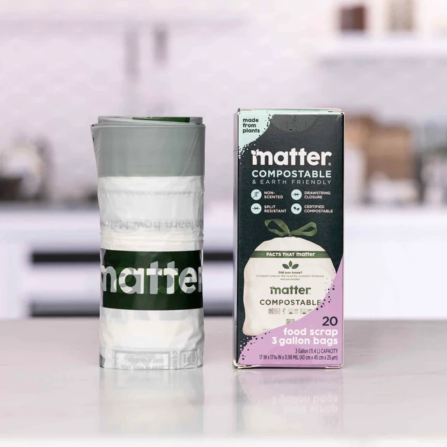 Alt view image 6 of 6 - Matter Compostable 3-Gallon Drawstring Food Scrap Bags, 2 Pack, 20 Count