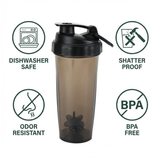 Alt view image 7 of 7 - Athletic Works 24oz Black Shaker Bottle - Tritan BPA-Free Leak-Proof