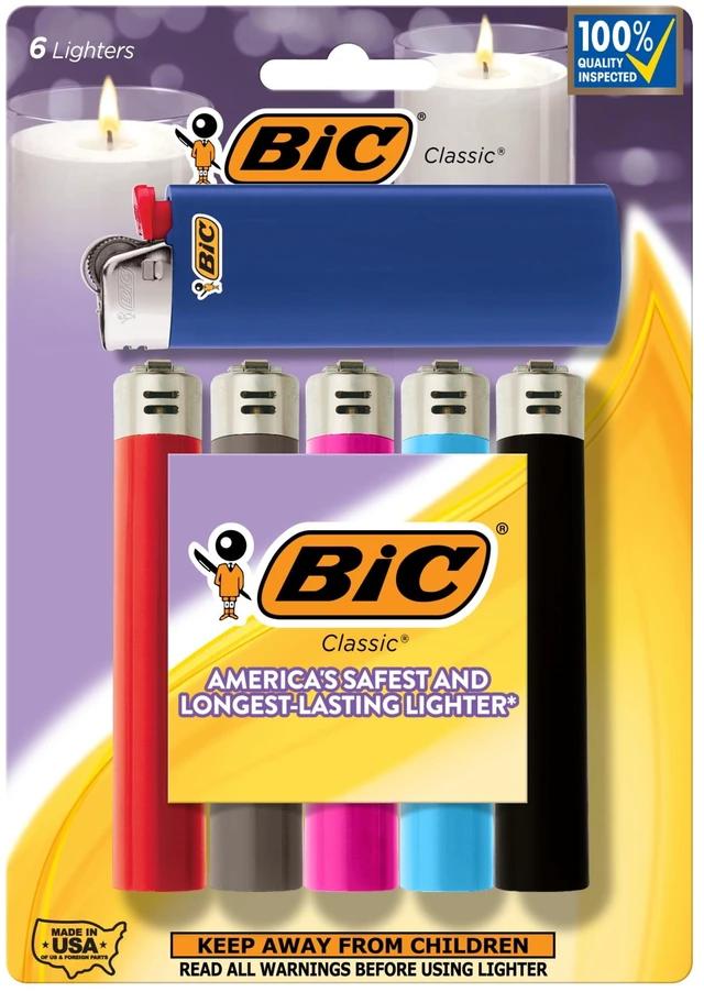 Main image of BIC Maxi Pocket Lighters, 6-Pack, Assorted Colors May Vary