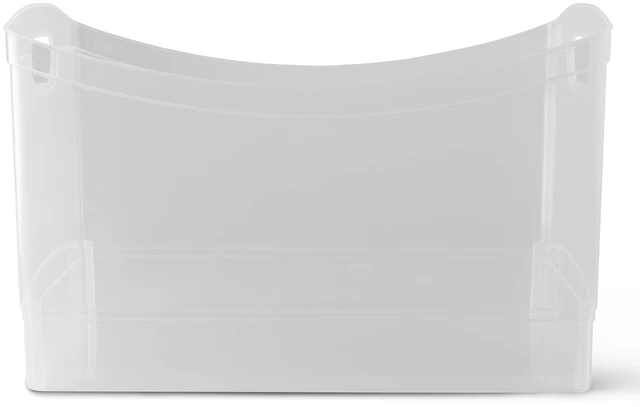 Alt view image 4 of 6 - Mainstays Utility Storage Organizer Bin, Clear Plastic, Built-In Handles, 15in x 10in x 9.5in