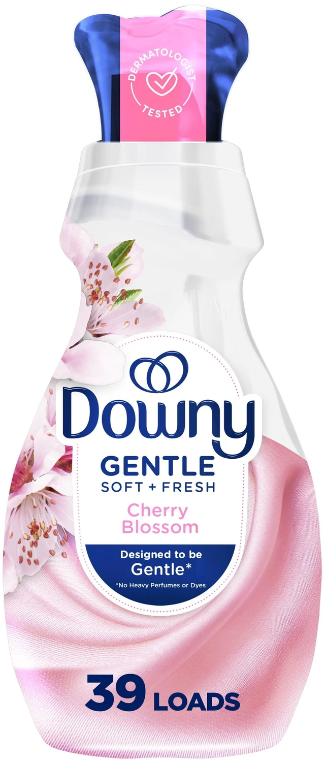 Main image of Downy Gentle Soft and Fresh Liquid Fabric Softener, Cherry Blossom Scent, 26 fl oz, 39 Loads
