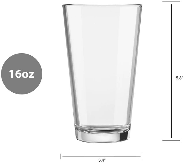 Alt view image 2 of 5 - Mainstays Clear Pint Glass 16oz (4 Pack)