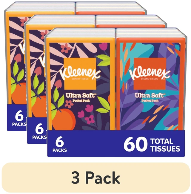 Main image of Kleenex On-The-Go 3-Ply Travel Tissues, 6 Pack (60 Total Tissues)