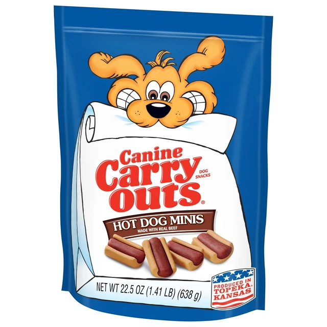 Alt view image 6 of 6 - Hot Dog Minis Dog Treats by Canine Carry Outs, 22.5oz Bag