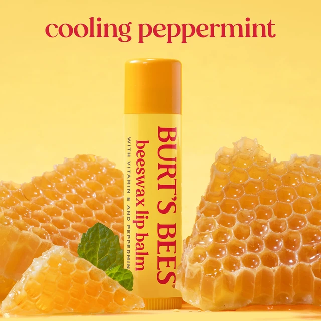 Alt view image 2 of 5 - Burt's Bees Lip Balm, Peppermint, 1-Pack, 0.15 oz, 100% Natural Origin Moisturizing Beeswax