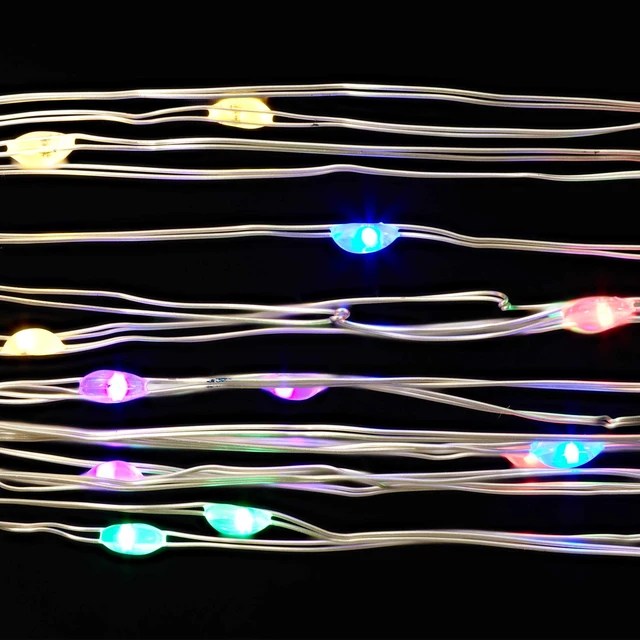 Alt view image 4 of 7 - Mainstays 50-Count LED Multi-Color Wire Lights, Battery-Operated, 8 Lighting Modes