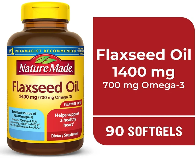 Main image of Nature Made Flaxseed Oil 1400mg Softgels, 90Ct