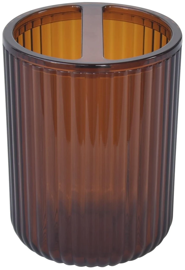 Main image of Mainstays Toothbrush Holder, Brown Plastic, for Bathrooms
