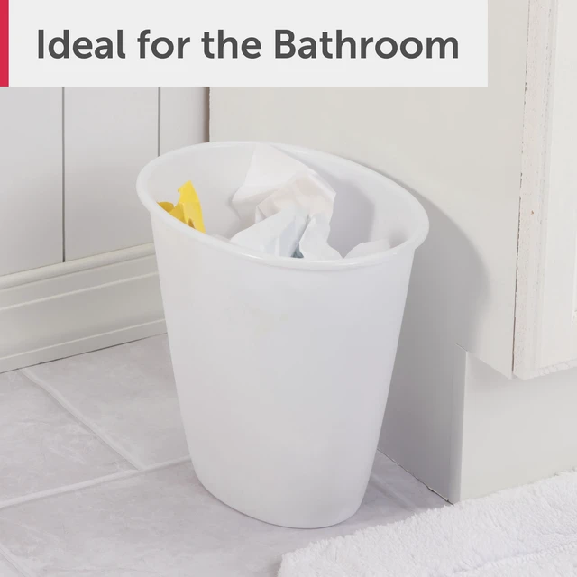 Alt view image 2 of 6 - Sterilite 4Pack 1.5Gallon Plastic Small Bathroom Trash Can, No Lid, White