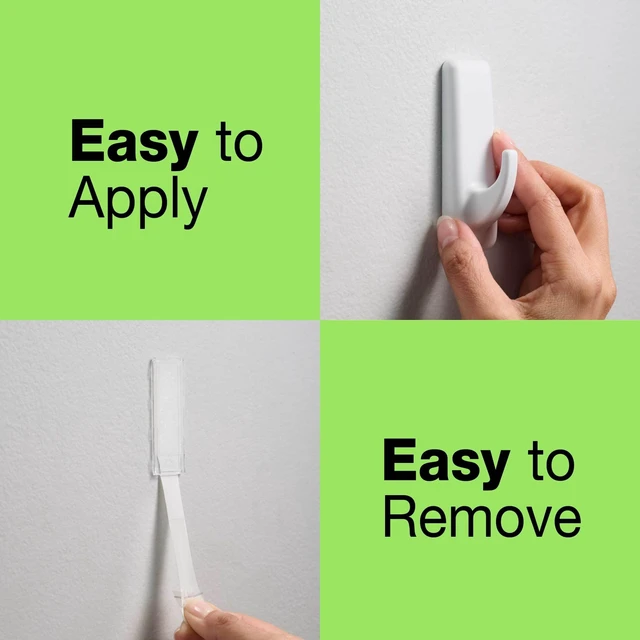 Alt view image 3 of 4 - FrogTape reMOVEables Large White Utility Hooks, 6 Hooks and 12 Adhesive Strips