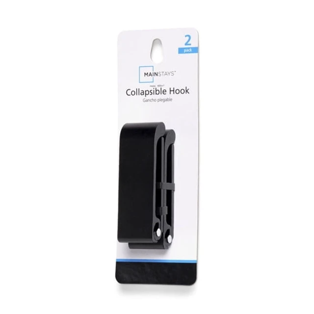 Alt view image 3 of 5 - Mainstays Wall Mounted Flip-Down Coat Hooks, Black, 2 Pack, Clutter-Free Hanging