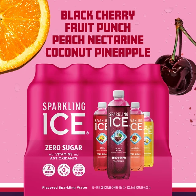 Alt view image 5 of 6 - Sparkling Ice Pink Variety Pack, Flavored Sparkling Water, 17 fl oz, 12 Count