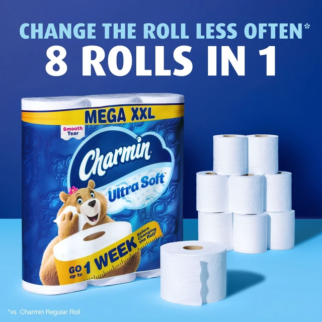 Alt view image 6 of 6 - Charmin Ultra Soft Toilet Paper, 9 Mega XXL Rolls, 440 Sheets Per Roll