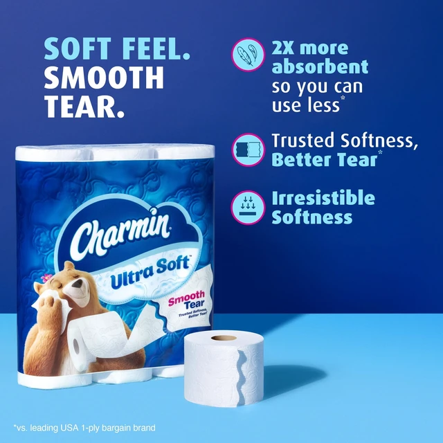 Alt view image 5 of 6 - Charmin Ultra Soft Toilet Paper, 9 Mega XXL Rolls, 440 Sheets Per Roll