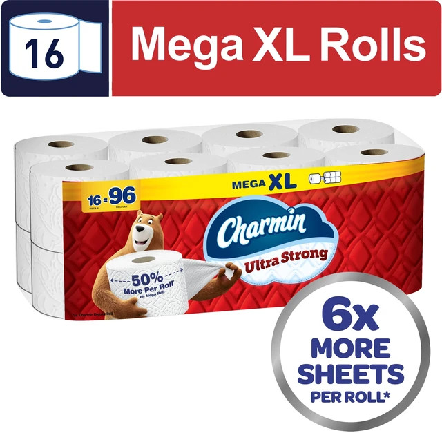 Main image of Charmin Ultra Strong Toilet Paper 16 Mega XL Rolls, 330 Sheets Per Roll