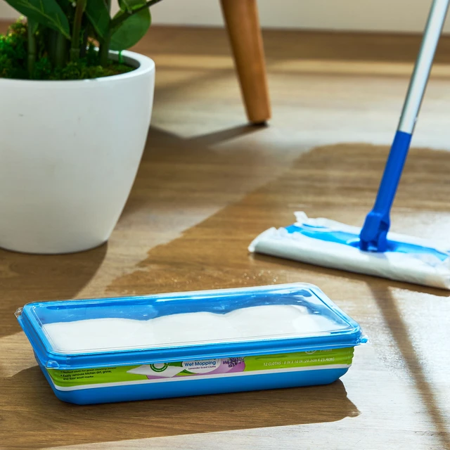 Alt view image 4 of 5 - Great Value Low Streaking Wet Mopping Cloths, Lavender Scent, 12 Count
