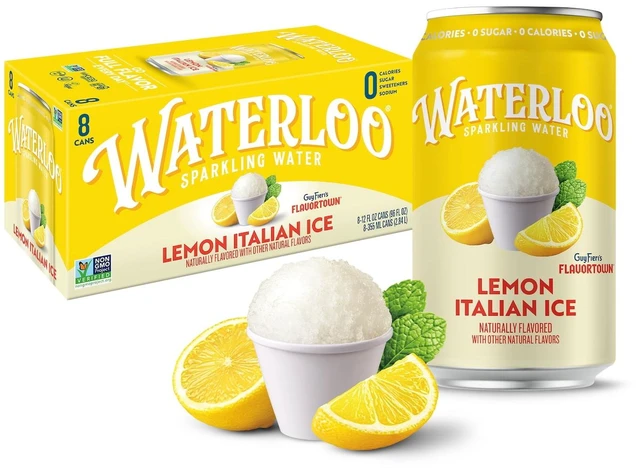Alt view image 4 of 5 - Waterloo Sparkling Water Lemon Italian Ice 12 fl oz 8 Pack Cans