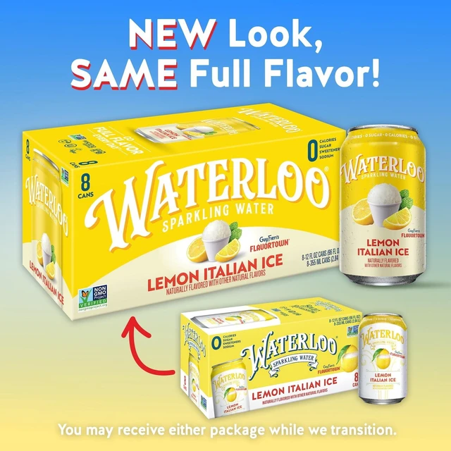 Alt view image 5 of 5 - Waterloo Sparkling Water Lemon Italian Ice 12 fl oz 8 Pack Cans