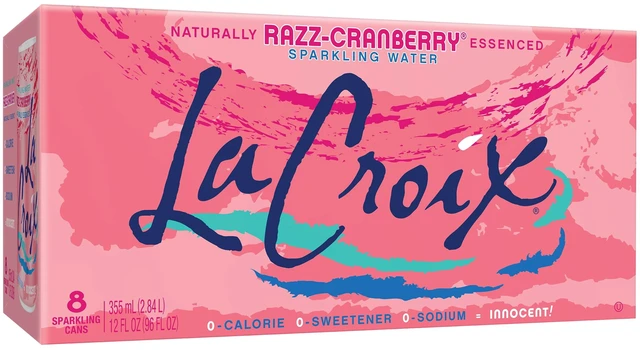 Main image of La Croix Natural Cran-Raspberry Flavored Sparkling Water, 12 fl oz, 8 Pack