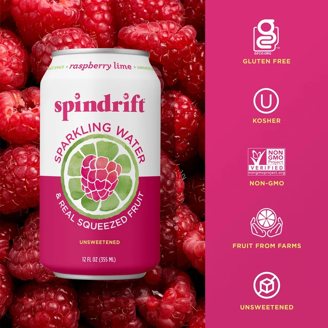 Alt view image 3 of 6 - Spindrift Raspberry Lime Sparkling Water, 12 Fl Oz, 8 Ct