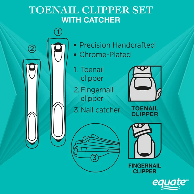 Alt view image 5 of 6 - Equate Metal Nail Clipper Set with Catcher, 2 Pieces