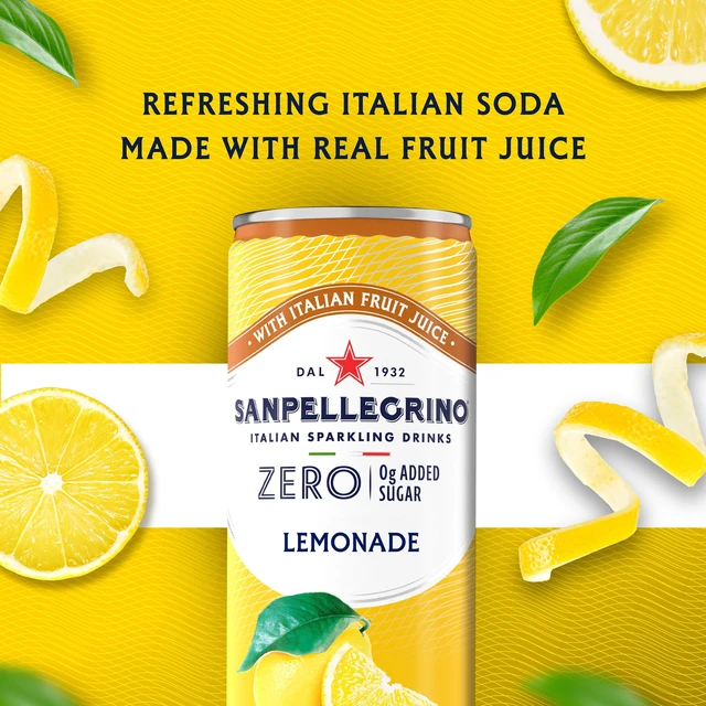 Alt view image 2 of 5 - SanPellegrino Sparkling Lemonade Low Calorie Zero Added Sugar 24 Pack Cans