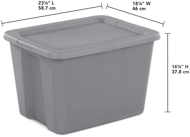 Alt view image 3 of 6 - Sterilite 18Gallon Large Storage Bin, Snap-On Lid, Plastic, Gray