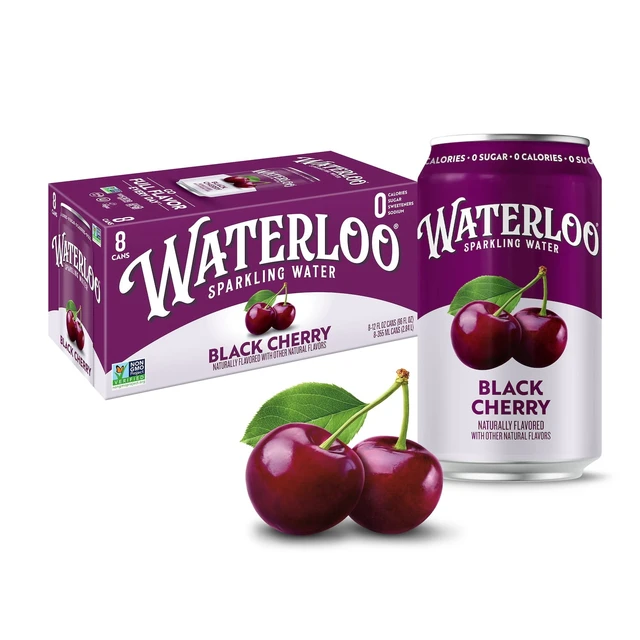 Alt view image 2 of 5 - Waterloo Sparkling Water Black Cherry 12 fl oz 8 Pack Cans