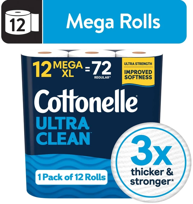 Main image of Cottonelle Ultra Clean Toilet Paper 12 Mega XL Rolls