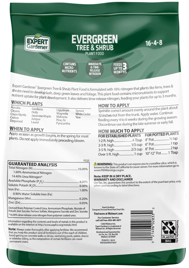 Alt view image 2 of 6 - Expert Gardener Evergreen Tree and Shrub Plant Food 16-4-8 Fertilizer, 4lb