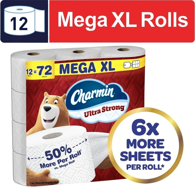 Main image of Charmin Ultra Strong Toilet Paper 12 Mega XL Rolls, 330 Sheets Per Roll