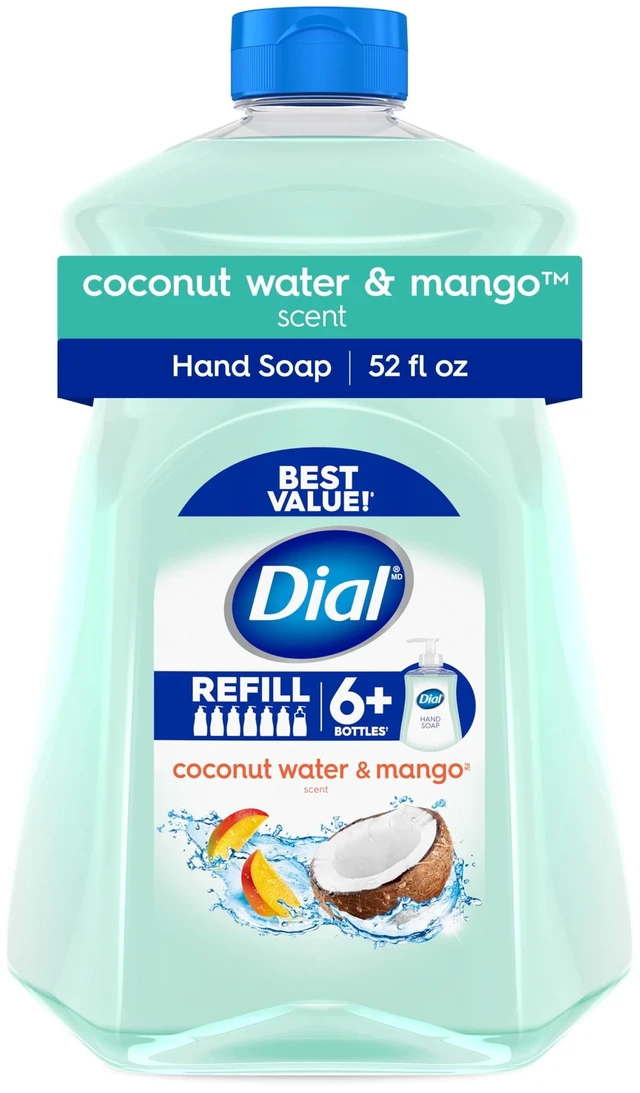 Main image of Dial Clean + Gentle Liquid Hand Soap Refill, Coconut Water & Mango, 52Oz
